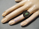 Early Vintage Native American Navajo Damale Turquoise Sterling Silver Ring-Nativo Arts
