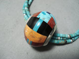 Native American Opulent Santo Domingo Turquoise Sterling Silver Heishi Inlay Necklace-Nativo Arts