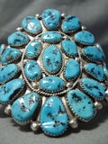 Important Vintage Native American Navajo Sleeping Beauty Turquoise Sterling Silver Bracelet Old-Nativo Arts