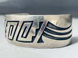 Will Yazzie Fascinating Vintage Native American Navajo Sterling Silver Overlay Bracelet-Nativo Arts