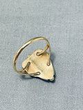 Solid 14k Gold Vintage Native American Navajo Turquoise Ring Old-Nativo Arts