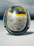 40 Gram Native American Zuni Honeybee Jasper Sterling Silver Ring-Nativo Arts