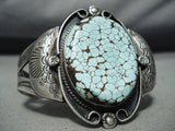Hueg Vintage Native American Navajo #8 Turquoise Sterling Silver Bracelet-Nativo Arts