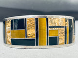 One Of A Kind Native American Navajo Tigers Eye Jet Sterling Silver Bracelet-Nativo Arts