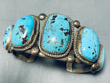 Godber Turquoise Very Rare Vintage Native American Navajo Sterling Silver Bracelet-Nativo Arts