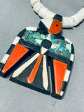 Native American Early 1900s Vintage Santo Domingo Turquoise Necklace Old-Nativo Arts