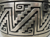 Complex Vintage Hopi Sterling Silver Bracelet Native American Old-Nativo Arts