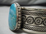 Important Vintage Native American Navajo Orville White Turquoise Sterling Silver Bracelet-Nativo Arts