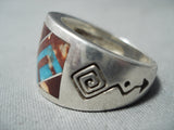 Ray Tracey Vintage Navajo Turquoise Sterling Silver Ring Native American Old-Nativo Arts