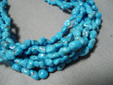 Opulent Vintage Native American Navajo Rare Turquoise Sterling Silver Cone Necklace Old-Nativo Arts