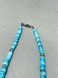 Native American Stunning Vintage Santo Domingo Graduating Turquoise Sterling Silver Necklace-Nativo Arts