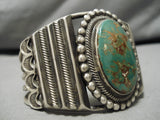 One Of Best Vintage Native American Navajo Ricky Martinez Turquoise Sterling Silver Bracelet-Nativo Arts