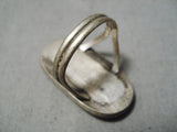 One Of The Best Vintage Native American Navajo Old Kingman Turquoise Sterling Silver Ring-Nativo Arts
