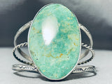 Gigantic San Felipe Green Turquoise Sterling Silver Bracelet-Nativo Arts