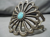Quality Harry Yazzie Vintage Native American Navajo Turquoise Sterling Silver Bracelet-Nativo Arts