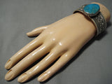 Important Vintage Native American Navajo Orville White Turquoise Sterling Silver Bracelet-Nativo Arts