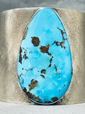 Unforgettable Native American Navajo Kingman Turquoise Sterling Silver Bracelet-Nativo Arts