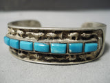 Museum Vintage Native American Navajo Animal Fetish Turquoise Sterling Silver Bracelet Old-Nativo Arts