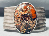 Important Vintage Native American Navajo Mosaic Japser Sterling Silver Bracelet Old-Nativo Arts