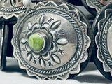 Rare Vintage Native American Navajo Green Turquoise Sterling Silver Concho Belt-Nativo Arts