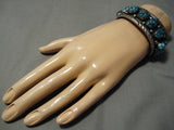 Chunky Chunky! Vintage Navajo Turquoise Native American Sterling Silver Bracelet-Nativo Arts