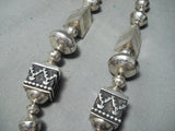 Authentic Huge Vintage Native American Navajo Thomas Singer Turquoise Sterling Silver Necklace-Nativo Arts