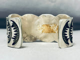 Very Heavy 127 Gram Deep Stamp Vintage Native American Navajo Sterling Silver Bracelet-Nativo Arts