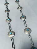 Fantastic Vintage Native American Navajo Kingman Turquoise Sterling Silver Concho Belt-Nativo Arts
