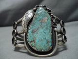 Best Vintage Native American Navajo Basalt Turquoise Vintage Native American Navajo Sterling Silver Bracelet Old-Nativo Arts
