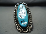 Fabulous Vintage Native American Navajo Morenci Turquoise Sterling Silver Ring-Nativo Arts