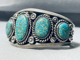 Native American One Of The Finest Rare Turquoise Mine Sterling Silver Bracelet-Nativo Arts