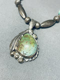 Gasp! Vintage Native American Navajo Royston Turquoise Sterling Silver Necklace-Nativo Arts