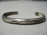Vintage Navajo Sterling Silver Native American Hand Tooled Bracelet Old-Nativo Arts