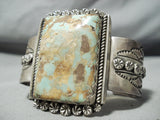 Signed Biggest Vintage Native American Navajo Royston Turquoise Sterling Silver Bracelet-Nativo Arts