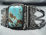 Early Vintage Native American Navajo 8 Turquoise Sterling Silver Bracelet-Nativo Arts