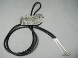 Spectacular Vintage Native American Navajo Sterling Silver Horse Bolo Tie-Nativo Arts
