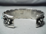 Stunning Vintage Navajo Turquoise Sterling Silver Bracelet Native American Old-Nativo Arts