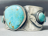 Snake Vintage Native American Navajo Kingman Turquoise Sterling Silver Bracelet-Nativo Arts