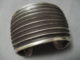 The Biggest Heaviest Vintage Native American Navajo Sterling Silver Bill Bracelet Old-Nativo Arts
