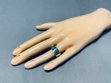 Noteworthy Vintage Native American Navajo Green Turquoise Sterling Silver Ring-Nativo Arts