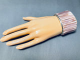 The Best Native American Navajo Pink Inlay Wide Sterling Silver Bracelet-Nativo Arts