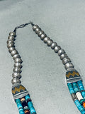 Thomas Singer Very Important Vintage Native American Navajo Turquoise Sterling Silver Necklace-Nativo Arts