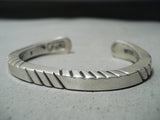 Authentic Vintage Native American Navajo Orville Sterling Silver Chisel Bracelet-Nativo Arts