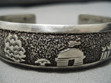 Authentic Vintage Native American Navajo Thomas Singer Sterling Silver Bracelet Cuff Old-Nativo Arts
