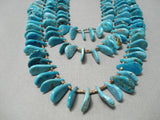 Exceptional Vintage Navajo Turquoise Teardrop Native American Necklace-Nativo Arts
