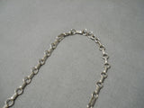 Intricate! Vintage Zuni Native American Turquoise Inlay Sterling Silver Necklace-Nativo Arts