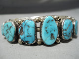 Superior Vintage Native American Navajo Sleeping Beauty Turquoise Sterling Silver Bracelet Old-Nativo Arts