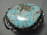 Best Vintage Native American Navajo Old Morenci Turquoise Sterling Silver Heavy Bracelet Old-Nativo Arts