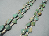 Native American Amazing Santo Domingo Green Turquoise Heishi Sterling Silver Necklace-Nativo Arts