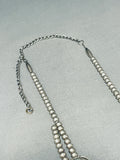 Vintage Native American Navajo Sleeping Beauty Turquoise Sterling Silver Squash Blossom Necklace-Nativo Arts
